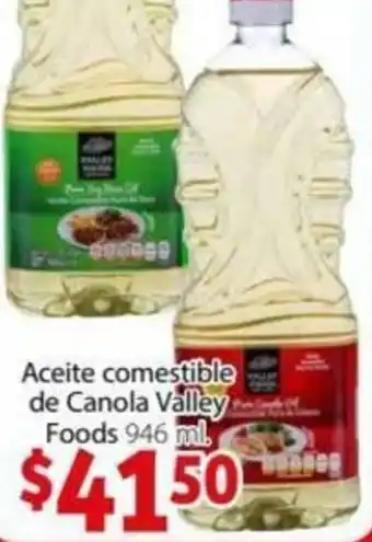 Aceite Comestible de Canola Valley Foods 946ml