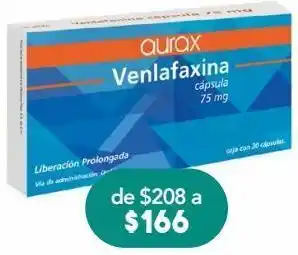 Farmacia San Pablo Aurax venlafaxina 75mg c/20 cap oferta