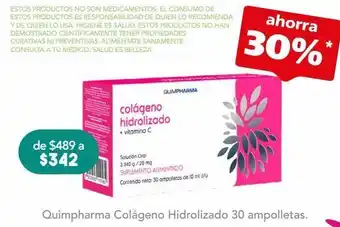 Farmacia San Pablo Quimpharma sup alim colageno h c/30amp oferta