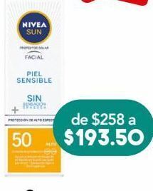 Farmacia San Pablo Nivea sun pf piel sensi fps50 tub c/50ml oferta