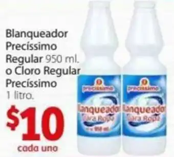 Soriana Express Blanqueador Precíssimo Regular 950ml o Cloro Regular Precíssimo 1 Litro oferta