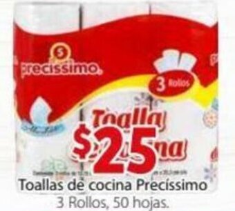 Soriana Express Toallas de Cocina Precíssimo 3 Rollos, 50 Hojas oferta