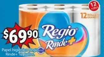 Papel Higiénico Regio Rinde+ 12 Rollos