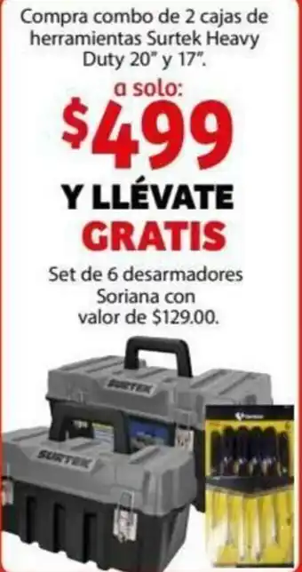 Compra Combo de 2 Cajas de Herramientas Surtek Heavy Duty 20" y 17"