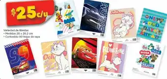 Bodega Aurrerá Variedad de libretas • Medidas 20 x 26.2 cm • Contenido 90 hojas de raya oferta