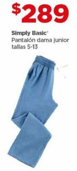 Bodega Aurrerá Simply Basic Pantalón dama junior tallas 5-13 oferta