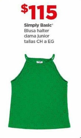 Bodega Aurrerá Simply Basic Blusa halter dama junior tallas CH a EG oferta