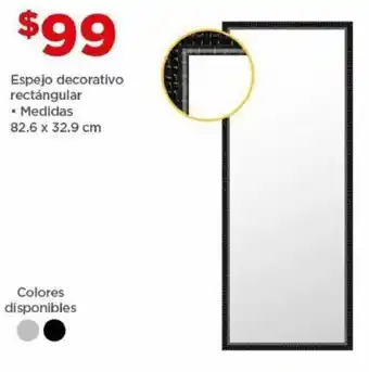 Bodega Aurrerá Espejo decorativo rectángular • Medidas 82,6 x 32.9cm oferta