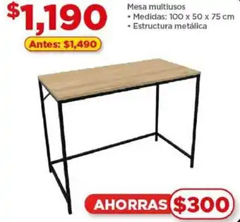 Bodega Aurrerá Mesa multiusos • Medidas: 100 x 50 x 75 cm • Estructura metálica oferta