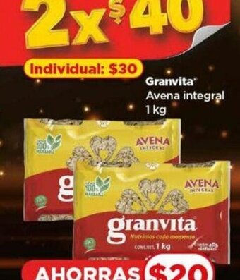 Bodega Aurrerá Granvita Avena integral 1 kg oferta