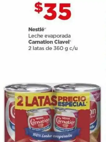 Bodega Aurrerá Nestlé Leche evaporada Carnation Clavel® 2 latas de 360 g c/u oferta