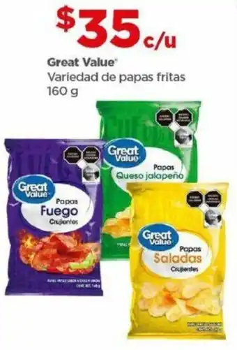 Bodega Aurrerá Great Value Variedad de papas fritas 160 g oferta