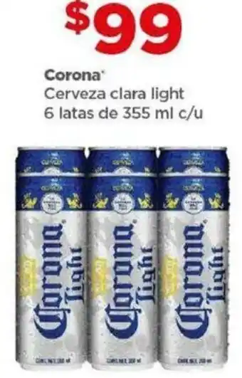 Corona Cerveza clara light 6 latas de 355 ml c/u