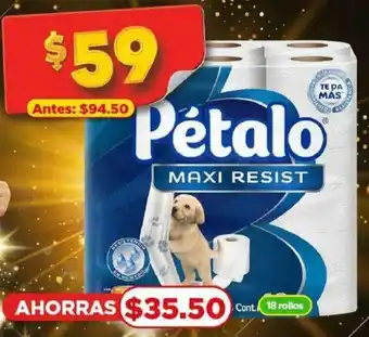 Bodega Aurrerá Pétalo MAXI RESIST 18 rollos oferta
