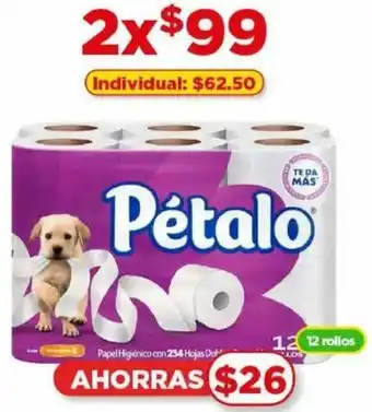 Bodega Aurrerá Pétalo 12 rollos oferta