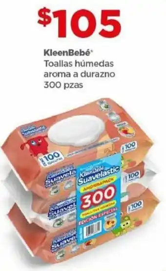 Bodega Aurrerá KleenBebé Toallas húmedas aroma a durazno 300 pzas oferta