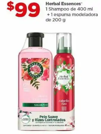 Bodega Aurrerá Herbal Essences 1 Shampoo de 400 ml +1 espuma modeladora de 200 g oferta