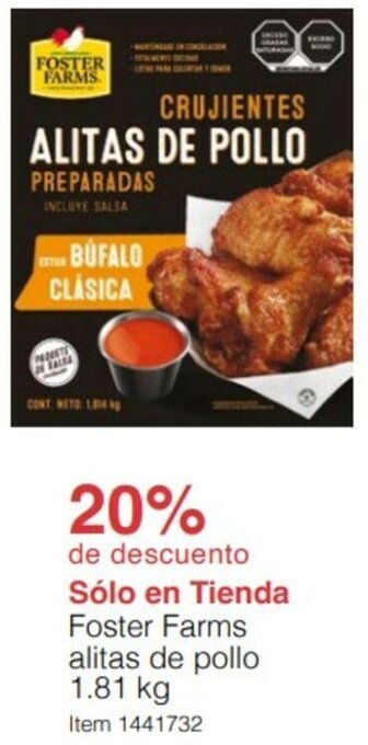 Foster Farms alitas de pollo 1.81 kg