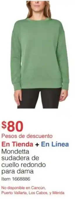 En Tienda + En Línea Mondetta sudadera de cuello redondo para dama