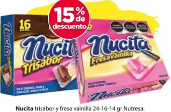 Nucita trisabor y fresa vainilla 24-16-14 gr Nutresa.
