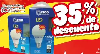 Zorro Lámpara led Etco 9W-60W y bombilla 19W-125W 50-1 pza. oferta