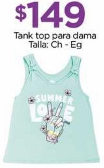 Tank top para dama Talla: Ch - Eg