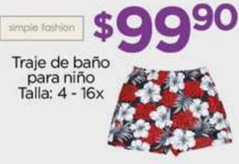 Chedraui Traje de baño para niño Talla: 4-16x oferta