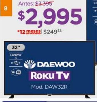 Chedraui DAEWOO Roku Tv Mod. DAW32R oferta