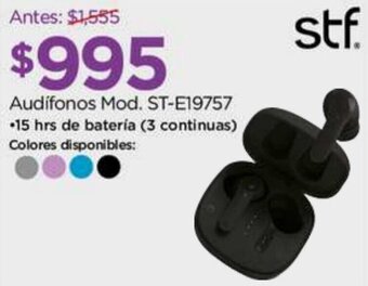 Chedraui Audífonos Mod. ST-E19757 oferta