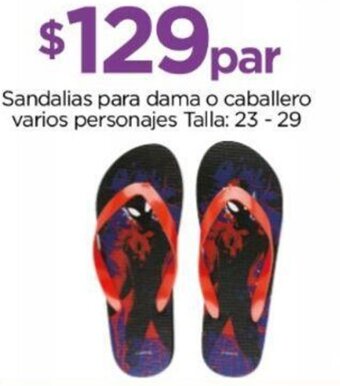 Chedraui Sandalias para dama o caballero varios personajes Talla: 23 - 29 oferta