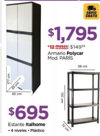 Chedraui Armario Polycar Mod. PARÍS oferta