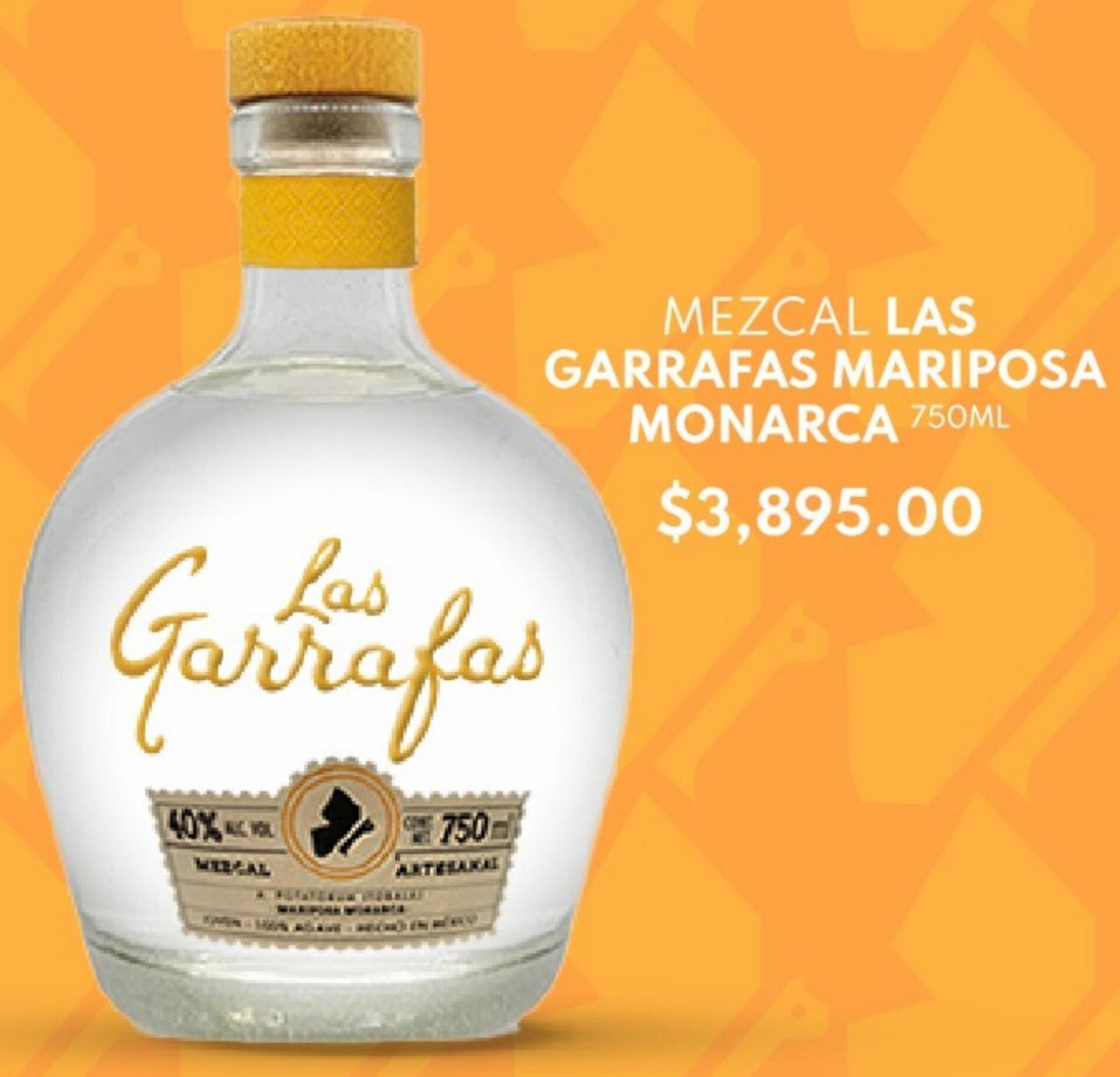 MEZCAL LAS GARRAFAS MARIPOSA MONARCA 750ML oferta en La Europea