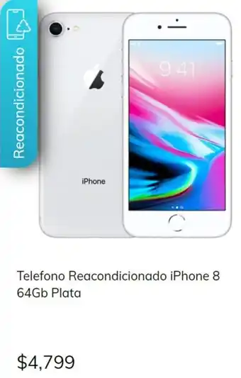 MOBO Telefono Reacondicionado iPhone 8 64Gb Plata oferta