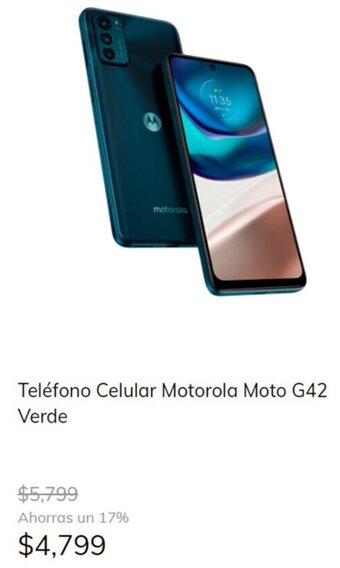 Teléfono Celular Motorola Moto G42 Verde