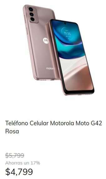 MOBO Teléfono Celular Motorola Moto G42 Rosa oferta