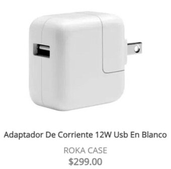 Adaptador De Corriente 12W Usb En Blanco ROKA CASE