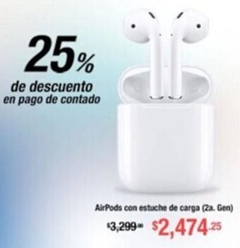 AirPods con estuche de carga (2a. Gen)