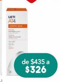 Leti at4 crema facial emoliente para piel seca y atópica