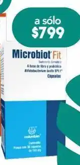 Farmacia San Pablo Microbiot fit suplemento alimenticio a base de fibra y próbioticos 30 piezas frasco oferta