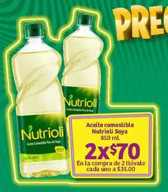 Soriana Híper Aceite comestible Nutrioli Soya 850 ml. x 2 oferta