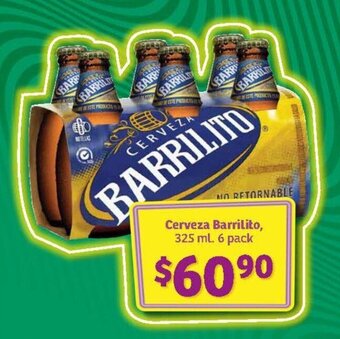 Soriana Híper Cerveza Barrilito, 325 ml. 6 pack oferta