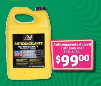 Anticongelante Autovit Listo para usar 30% 3.78 L.