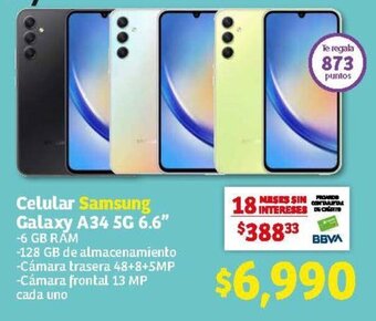 Soriana Híper Celular Samsung Galaxy A34 5G 6.6" oferta