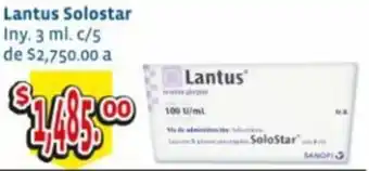 Farmacias San Isidro y San Borja Lantus Solostar Iny. 3 ml. c/5 oferta