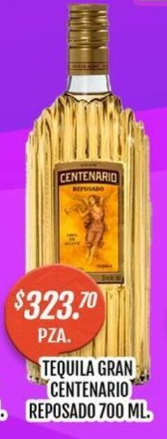TEQUILA GRAN CENTENARIO REPOSADO 700 ML.