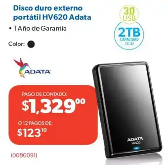 Ofix Disco duro externo portátil HV620 Adata 2TB oferta