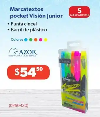 Marcatextos pocket Visión Junior 5 marcadores