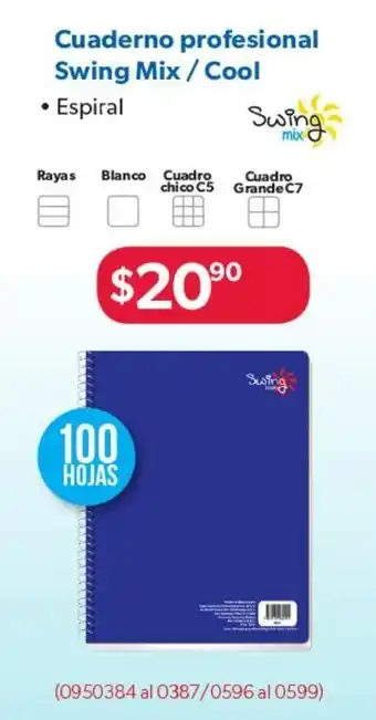 Ofix Cuaderno profesional Swing Mix / Cool 100 hojas • Espiral oferta