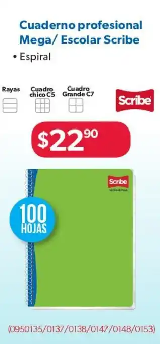 Ofix Cuaderno profesional Mega/ Escolar Scribe 100 hojas • Espiral oferta
