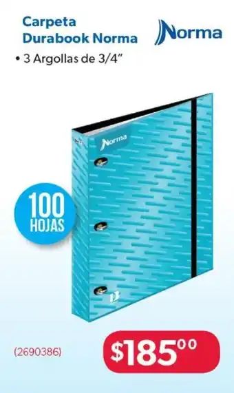 Ofix Carpeta Durabook Norma Norma 100 hojas • 3 Argollas de 3/4" oferta